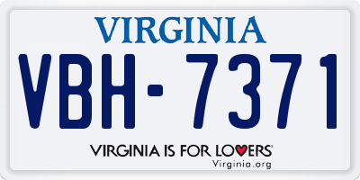 VA license plate VBH7371