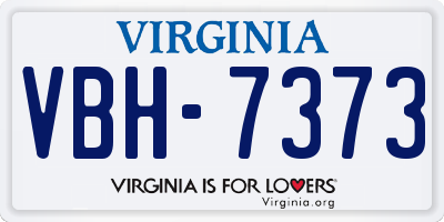 VA license plate VBH7373