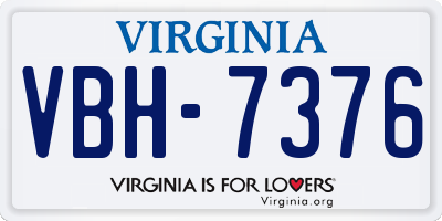 VA license plate VBH7376