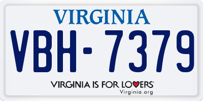 VA license plate VBH7379