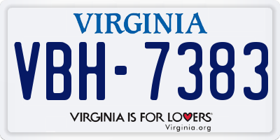 VA license plate VBH7383