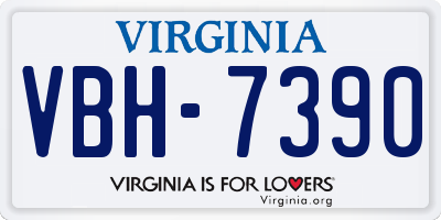 VA license plate VBH7390