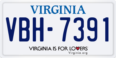 VA license plate VBH7391