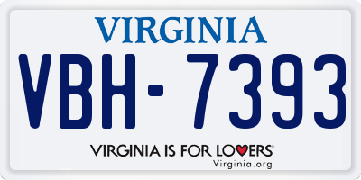 VA license plate VBH7393