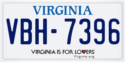 VA license plate VBH7396