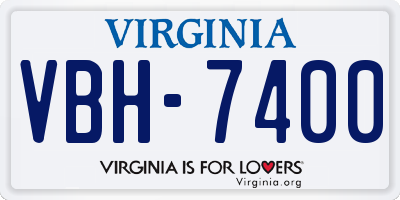VA license plate VBH7400