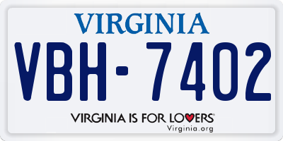 VA license plate VBH7402