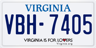 VA license plate VBH7405