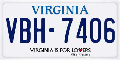 VA license plate VBH7406