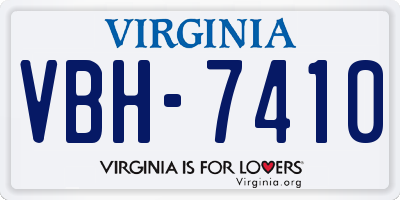 VA license plate VBH7410