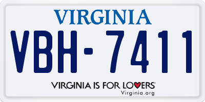 VA license plate VBH7411