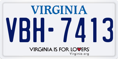 VA license plate VBH7413