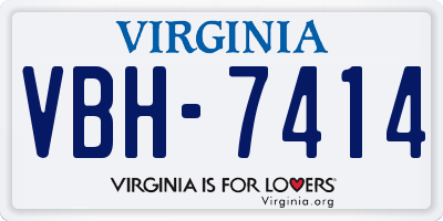 VA license plate VBH7414