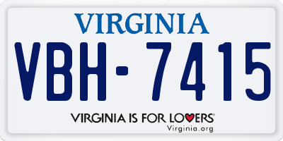 VA license plate VBH7415