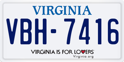 VA license plate VBH7416