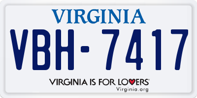 VA license plate VBH7417