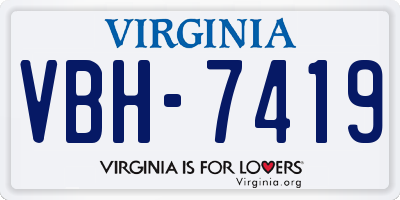 VA license plate VBH7419