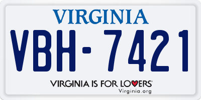 VA license plate VBH7421