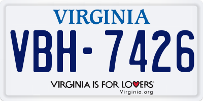 VA license plate VBH7426