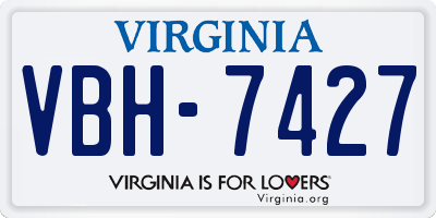 VA license plate VBH7427