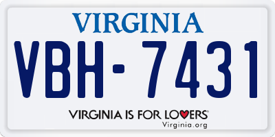 VA license plate VBH7431