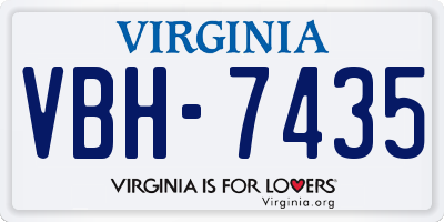 VA license plate VBH7435