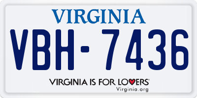 VA license plate VBH7436