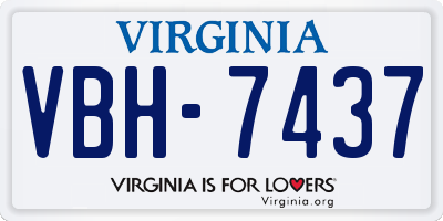 VA license plate VBH7437