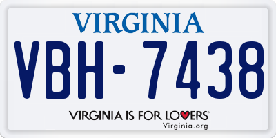 VA license plate VBH7438