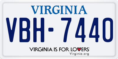 VA license plate VBH7440
