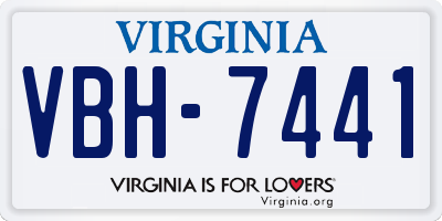VA license plate VBH7441