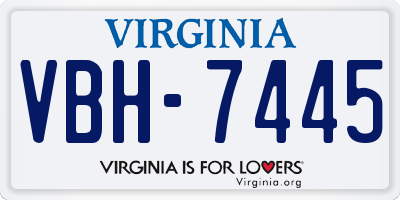 VA license plate VBH7445