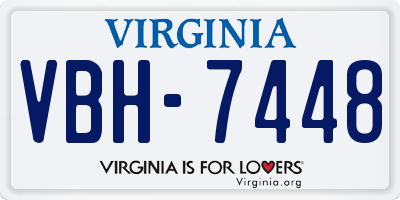 VA license plate VBH7448