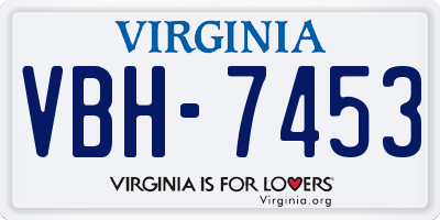 VA license plate VBH7453