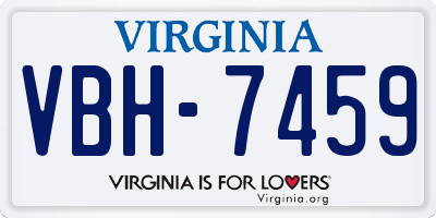 VA license plate VBH7459