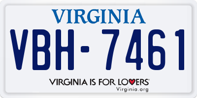 VA license plate VBH7461