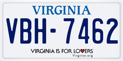 VA license plate VBH7462