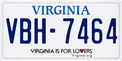 VA license plate VBH7464