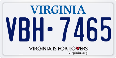 VA license plate VBH7465