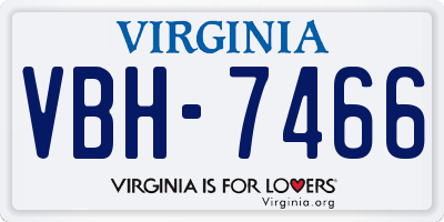 VA license plate VBH7466