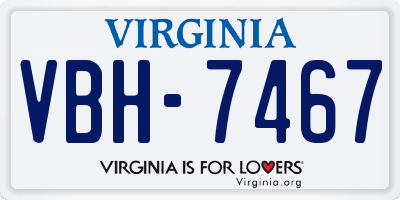 VA license plate VBH7467