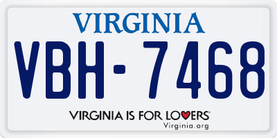 VA license plate VBH7468