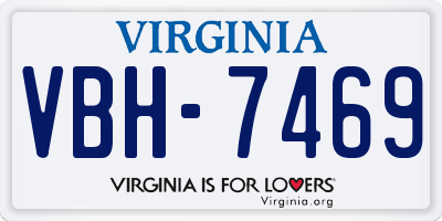 VA license plate VBH7469