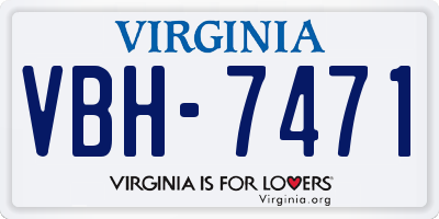 VA license plate VBH7471