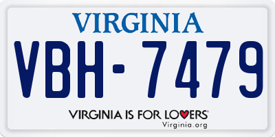 VA license plate VBH7479
