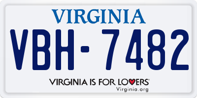 VA license plate VBH7482