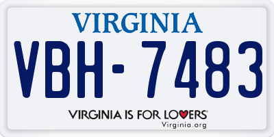 VA license plate VBH7483