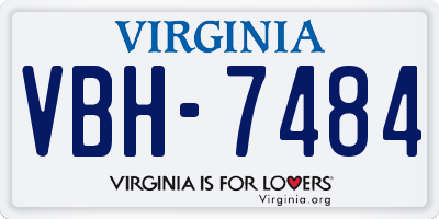 VA license plate VBH7484