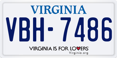 VA license plate VBH7486