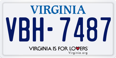 VA license plate VBH7487